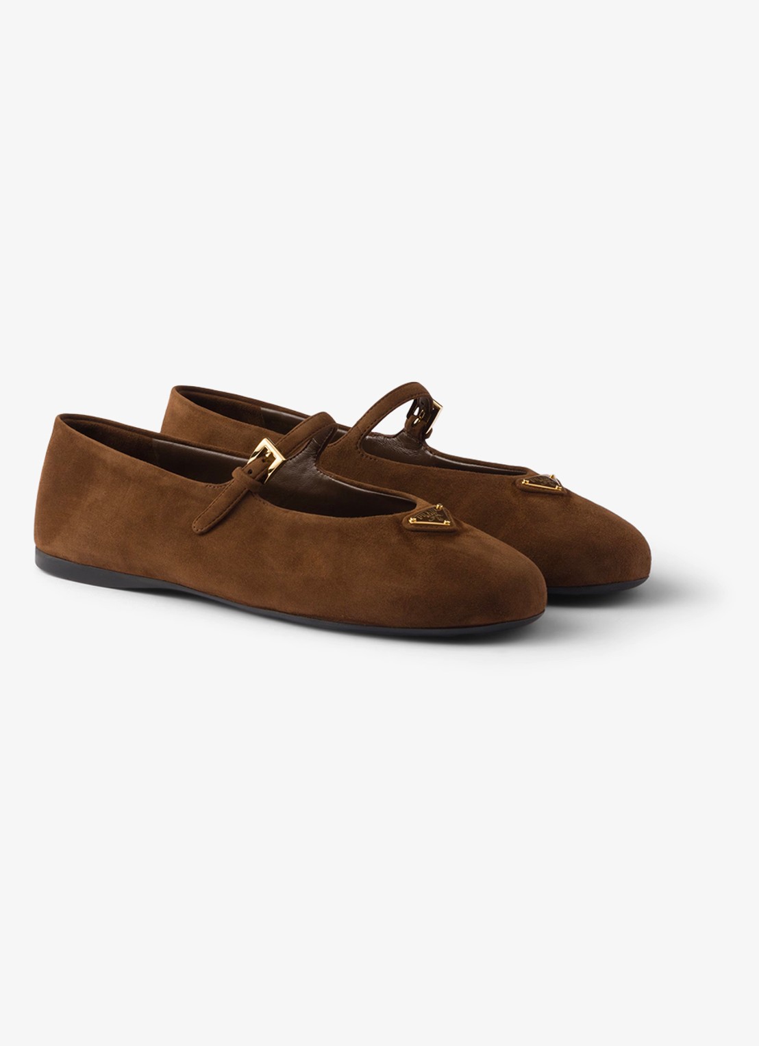 Prada Ballerina van geitensuède - voorkant 3 bruin