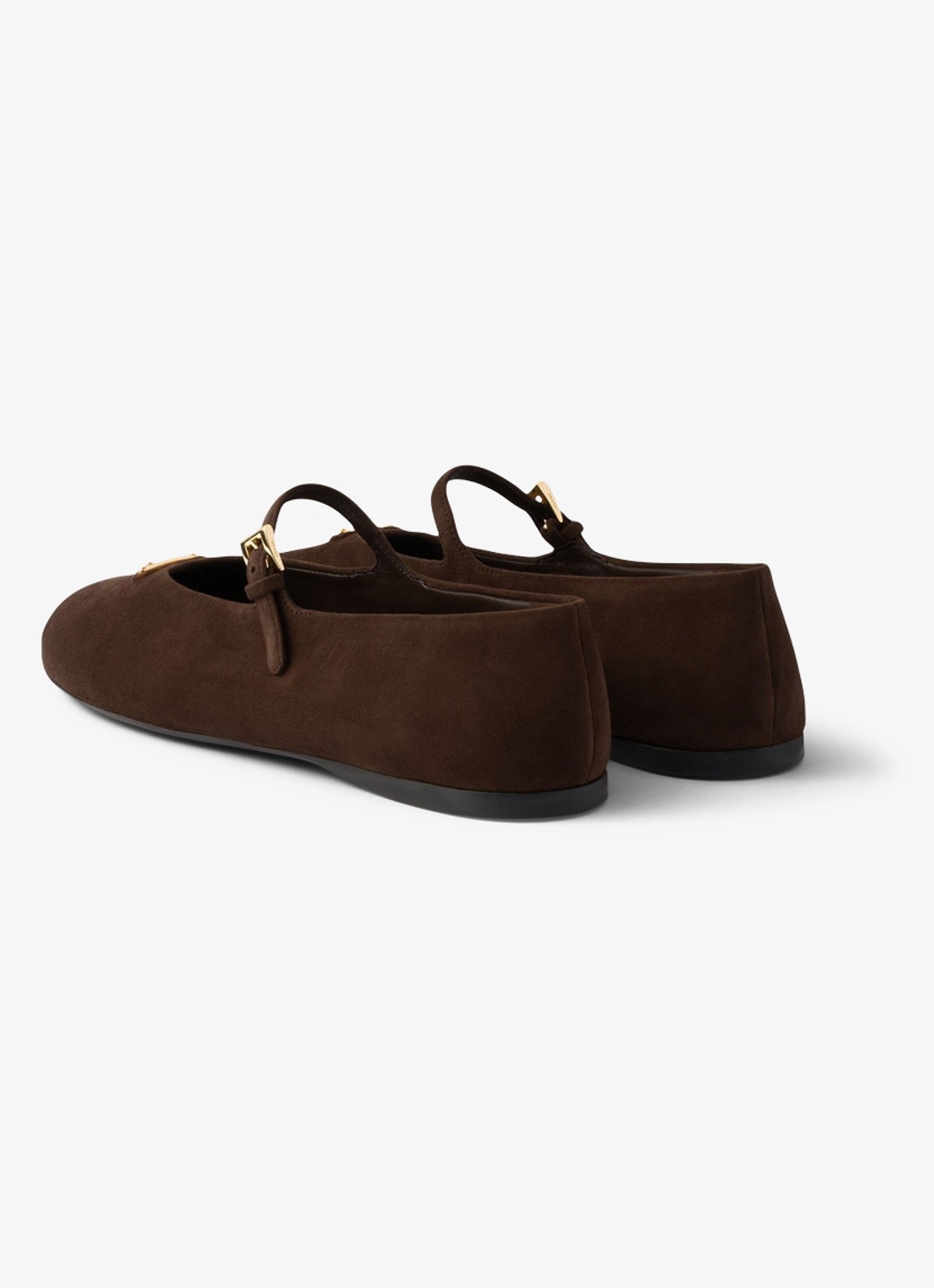 Prada Ballerina van geitensuède - achterkant 3 donkerbruin