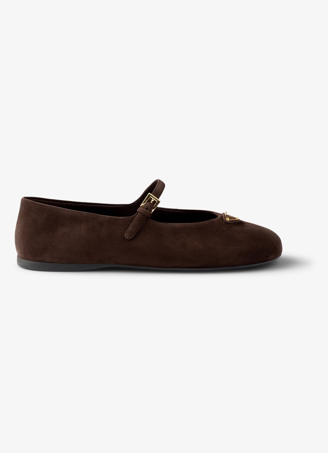 Prada Ballerina van geitensuède - voorkant 4 donkerbruin