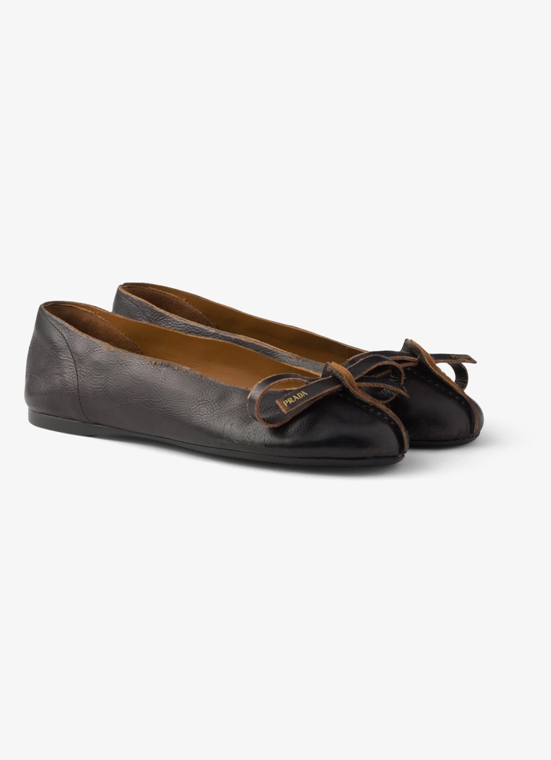 Prada Ballerina van kalfsleer - voorkant 3 zwart