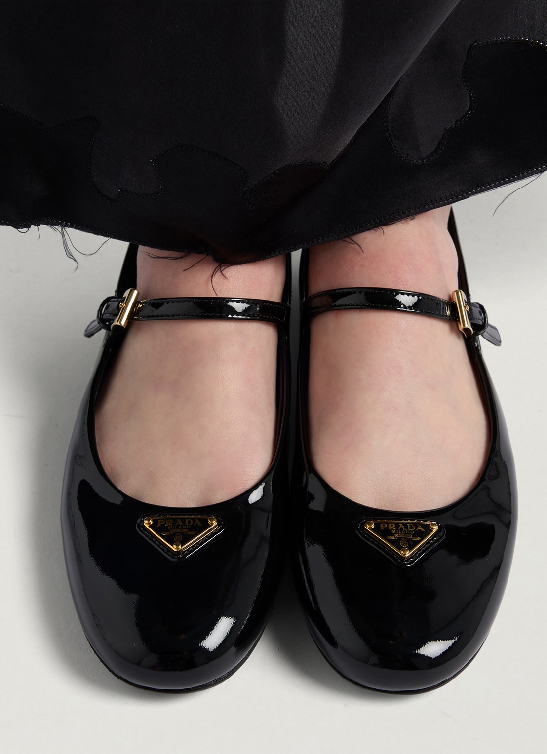 Prada Ballerina van lakleer - achterkant zwart