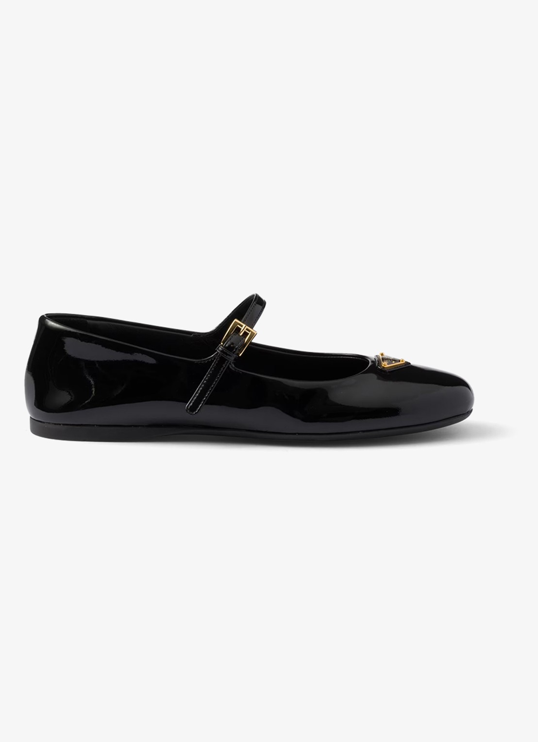 Prada Ballerina van lakleer - voorkant 3 zwart