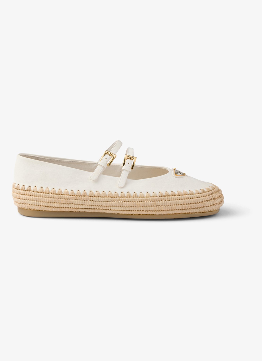 Prada Ballerina van lamsleer - voorkant 2 gebroken wit