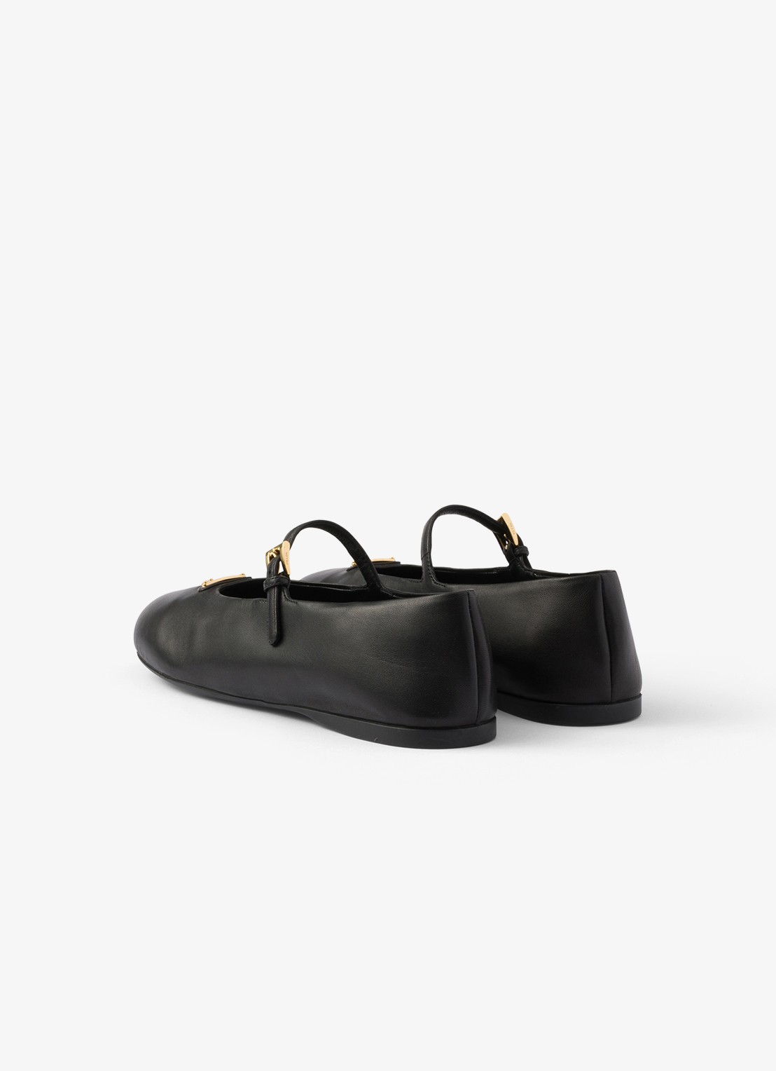 Prada Ballerina van leer - achterkant zwart