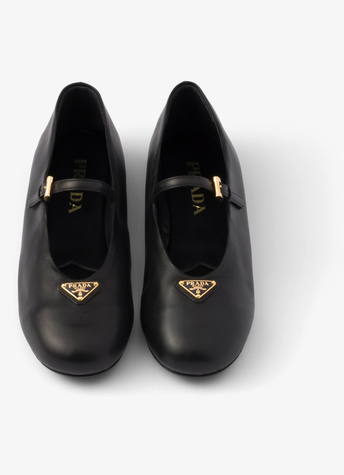 Prada Ballerina van leer - detail 3 zwart