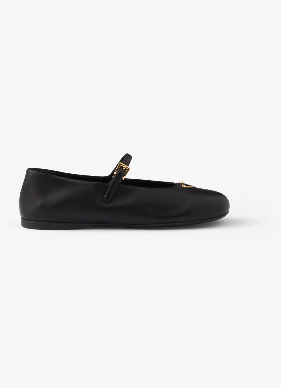 Prada Ballerina van leer - voorkant zwart
