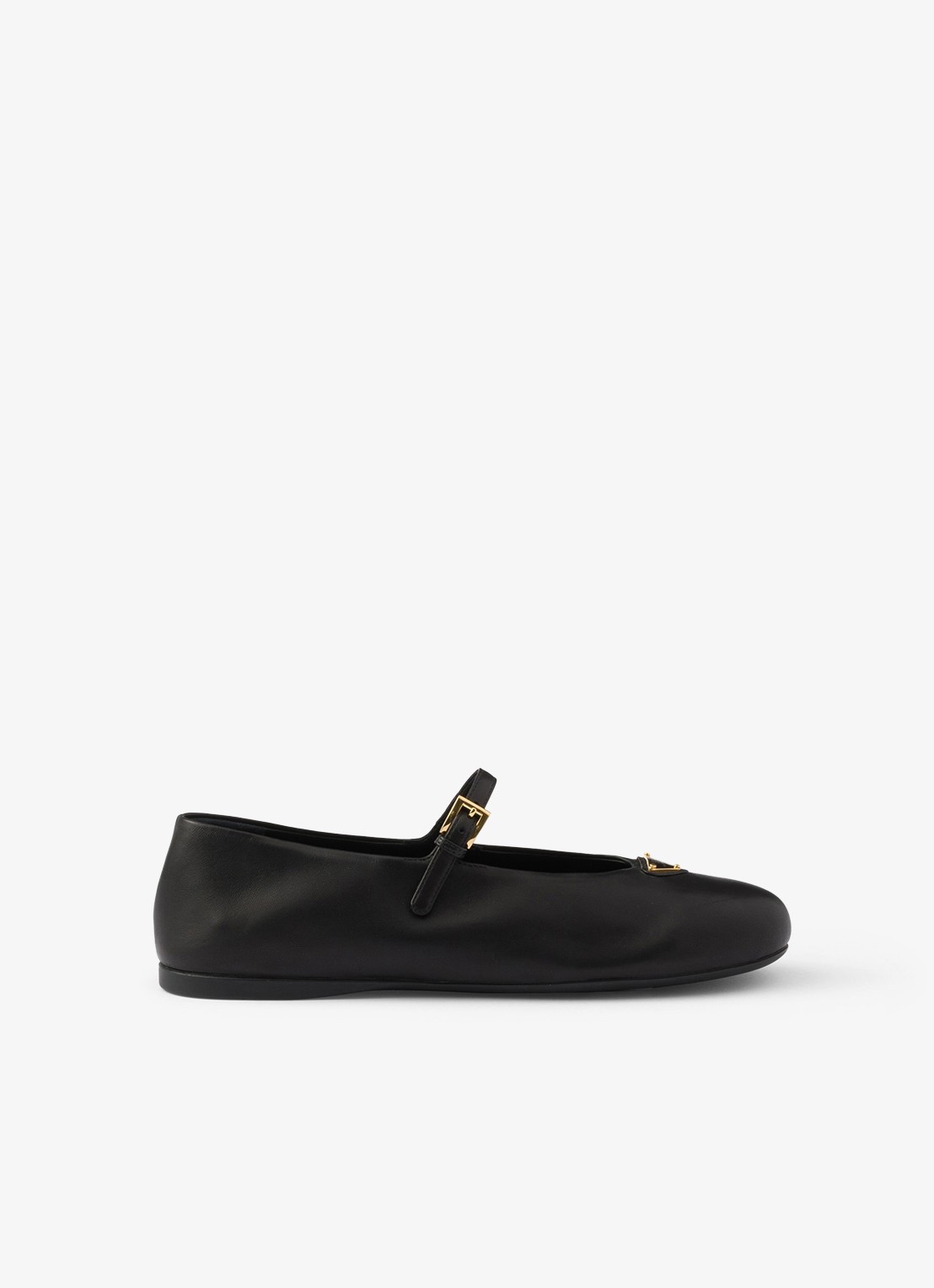 Prada Ballerina van leer - voorkant 3 zwart