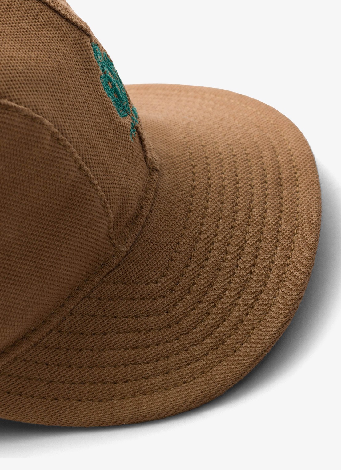 Prada Baseball pet met borduring - detail 3 camel