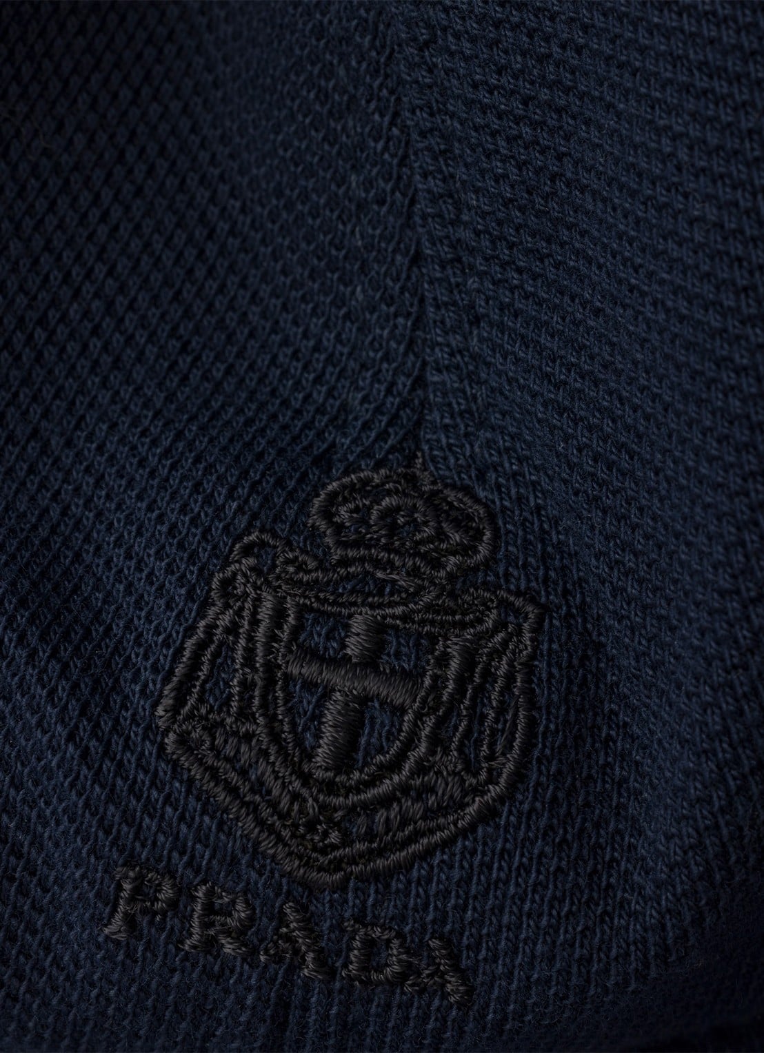 Prada Baseball pet met logoborduring - detail 3 donkerblauw