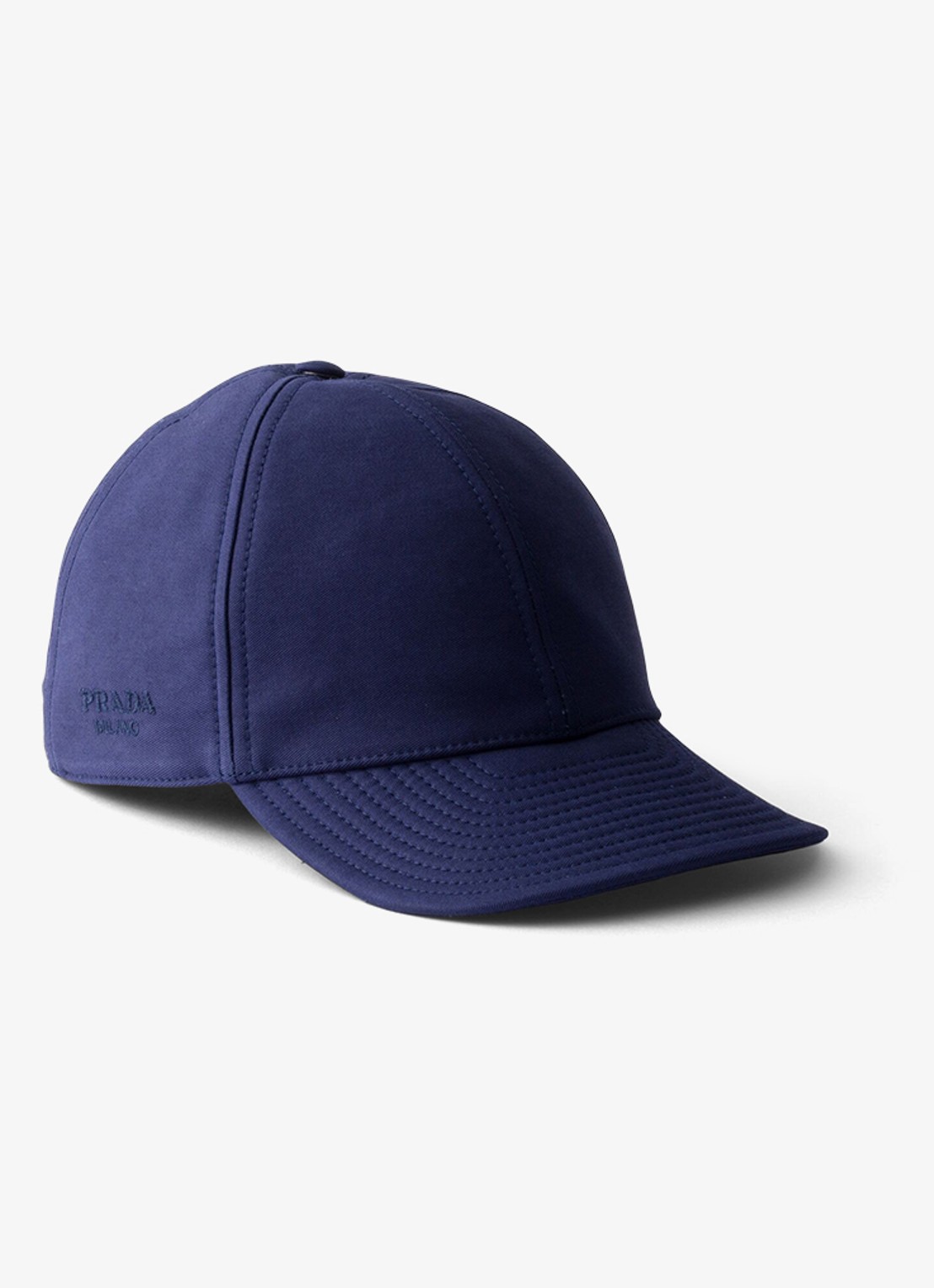 Prada Baseball pet met logoborduring - voorkant donkerblauw