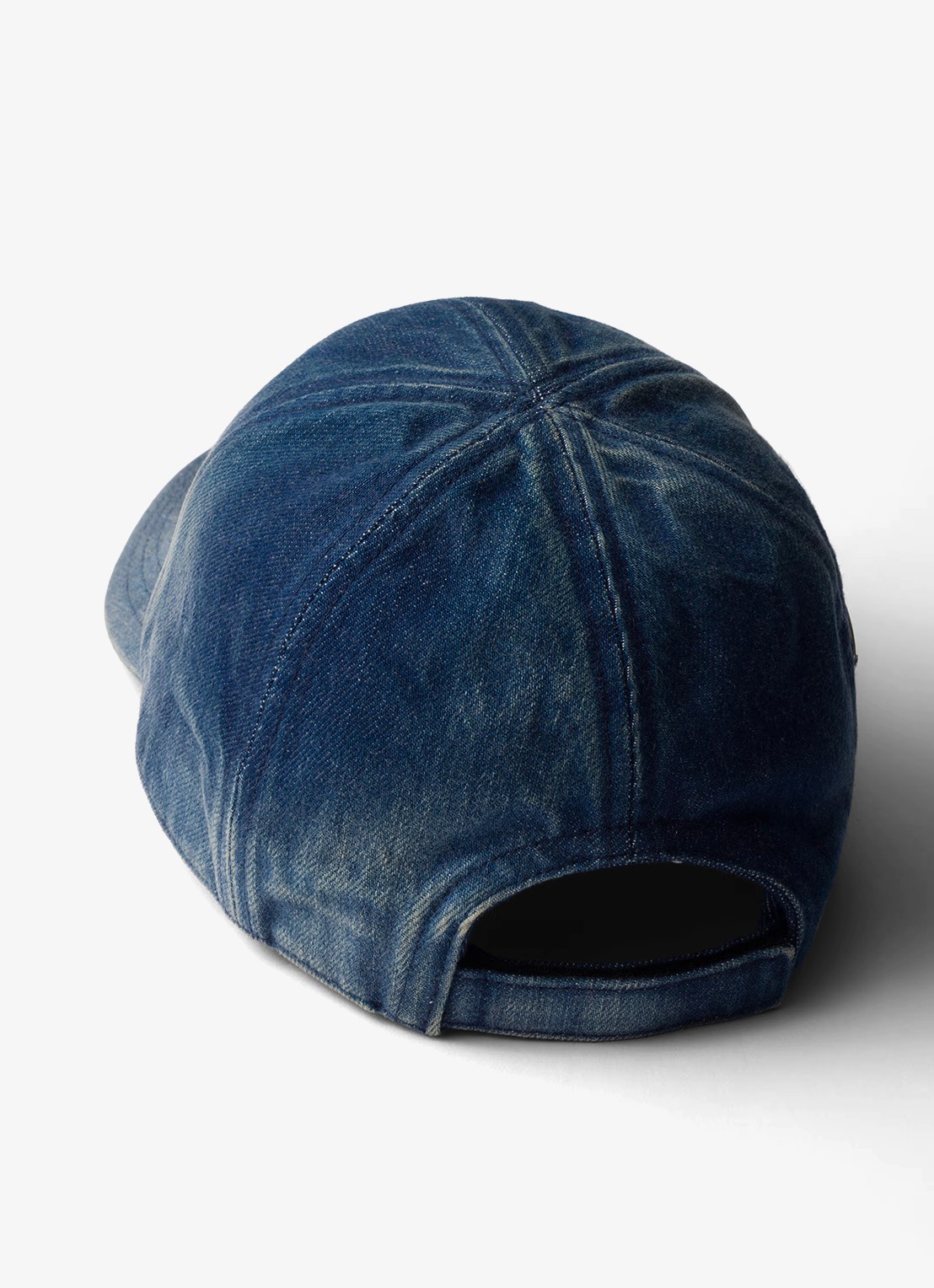 Prada Baseball pet van denim met verwassen afwerking - achterkant 3 indigo