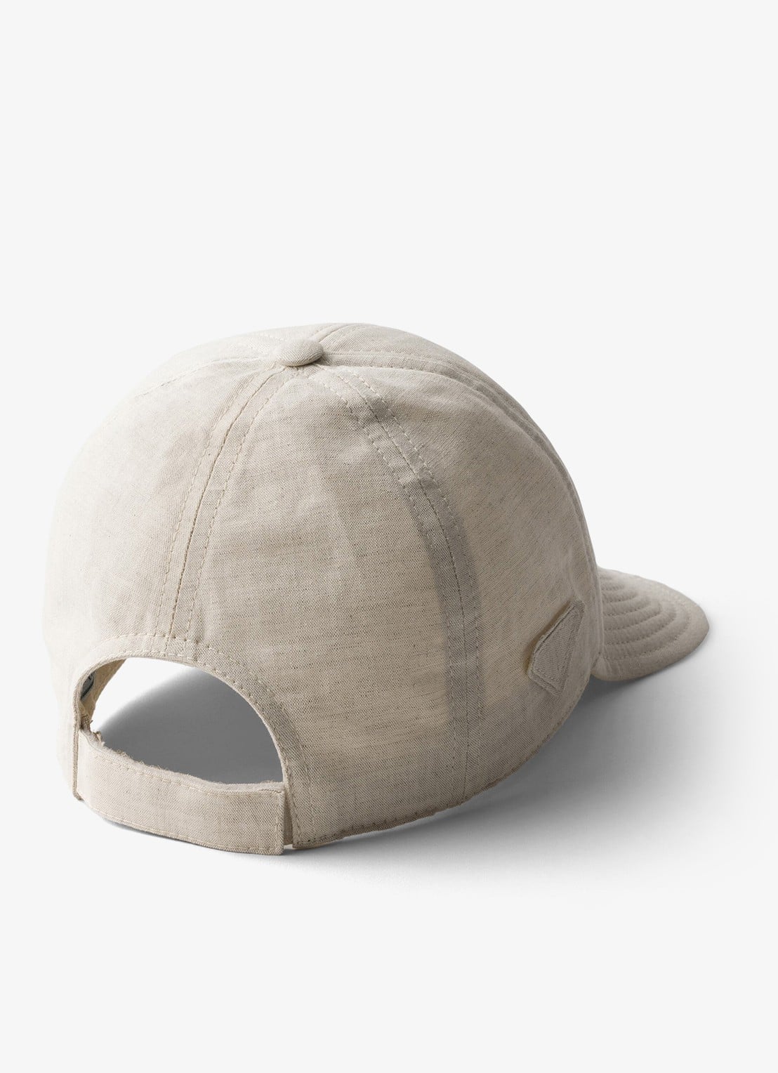 Prada Baseball pet van denim - achterkant gebroken wit