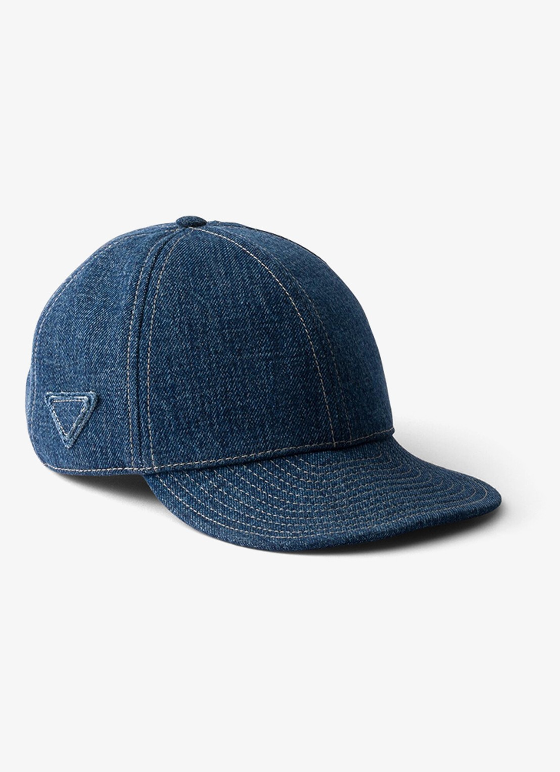 Prada Baseball pet van denim - voorkant indigo