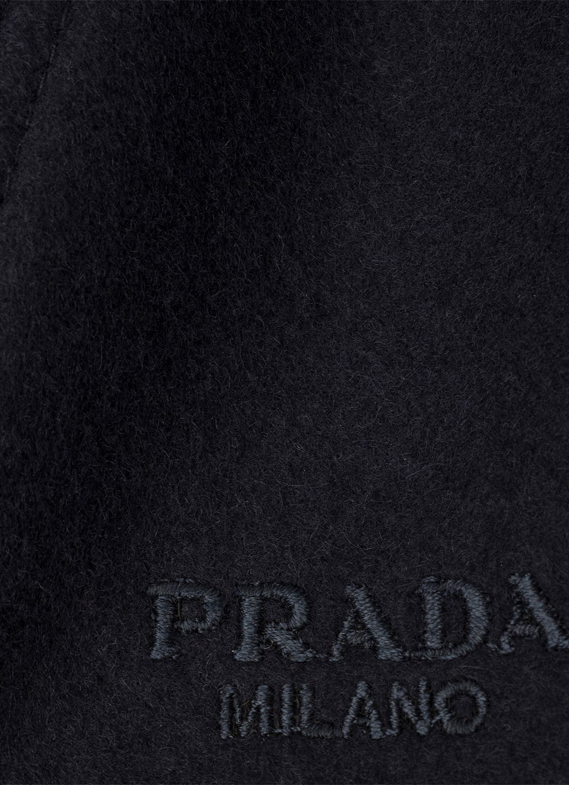 Prada Baseball pet van kasjmier met logoborduring - detail 2 donkerblauw