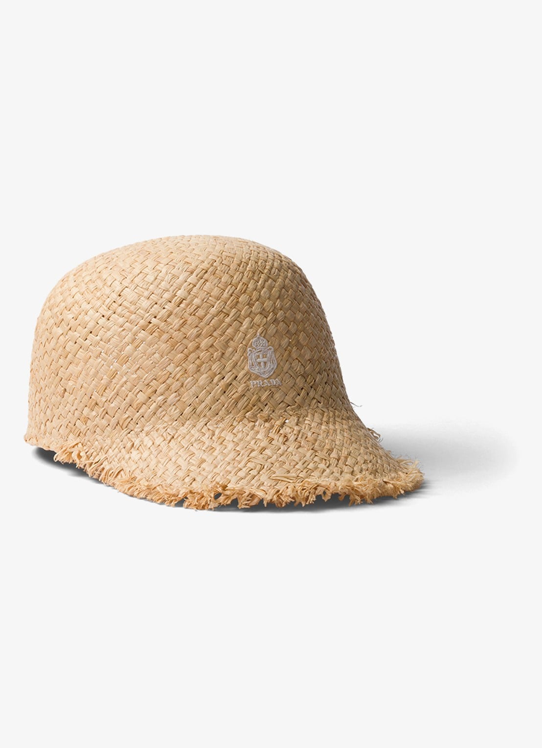 Prada Baseball pet van raffia - voorkant beige