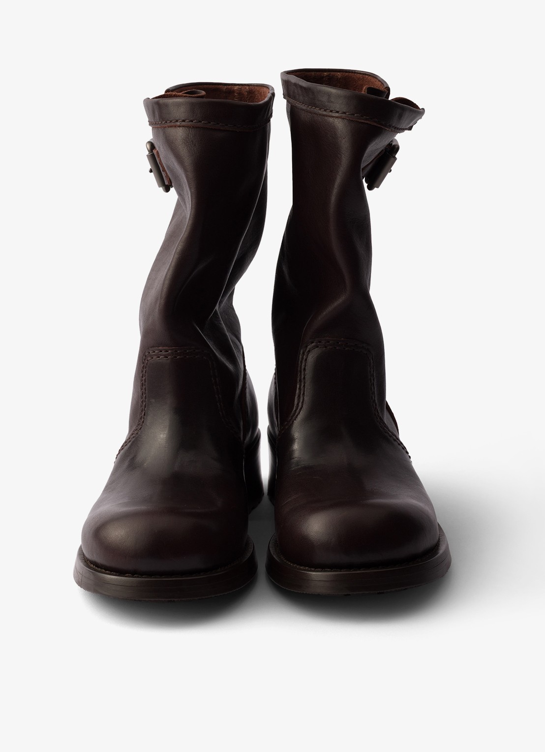 Prada Biker boot van kalfsleer - detail 5 donkerbruin