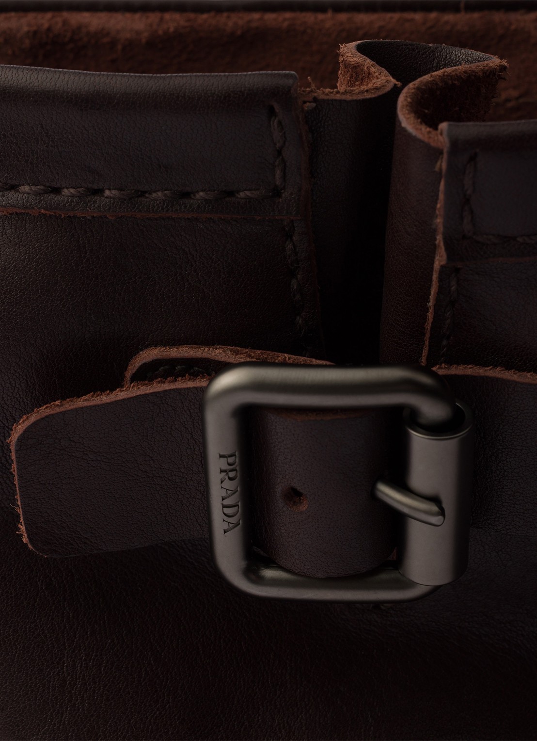 Prada Biker boot van kalfsleer - detail 6 donkerbruin