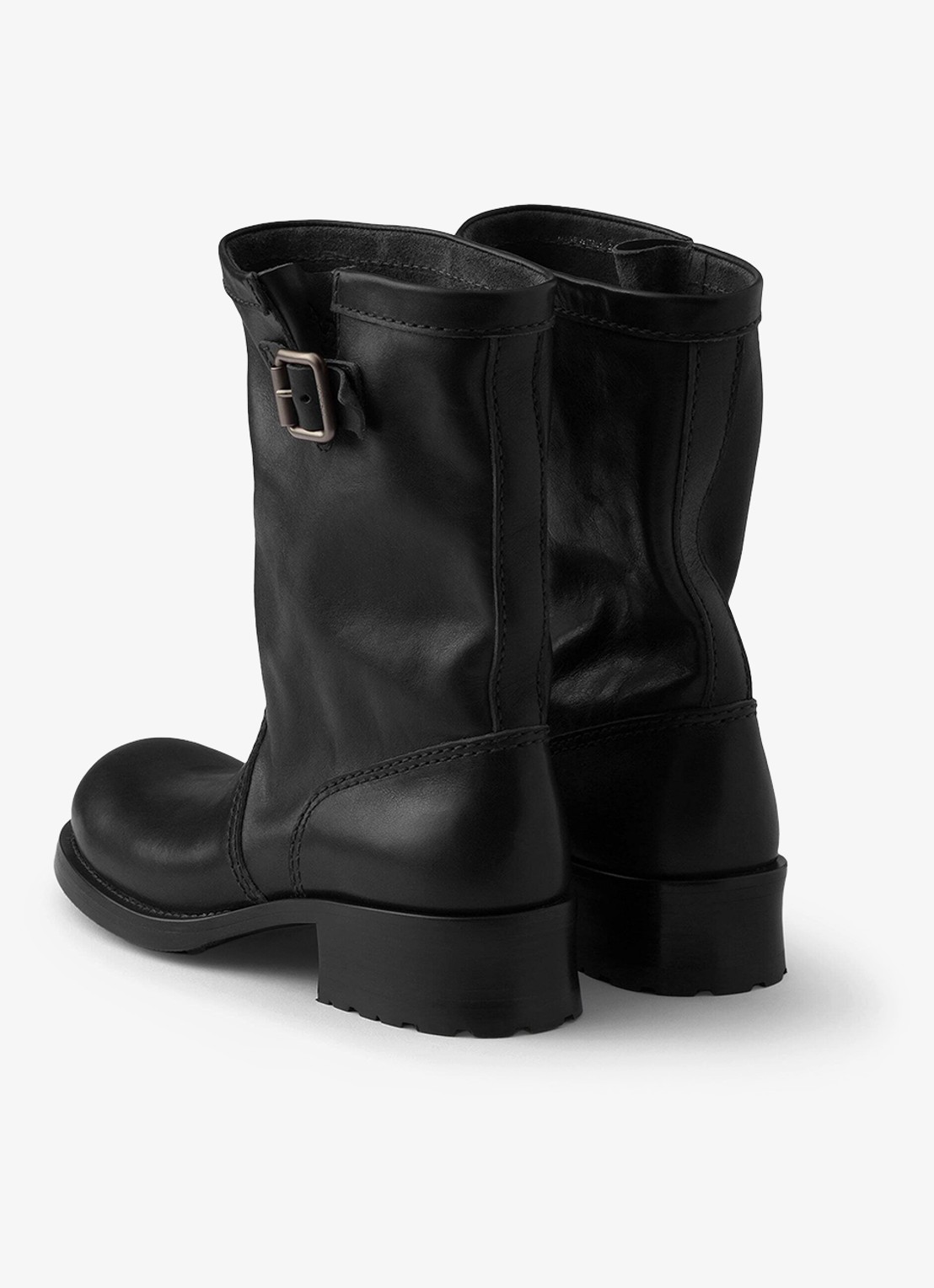 Prada Biker boot van kalfsleer - achterkant zwart