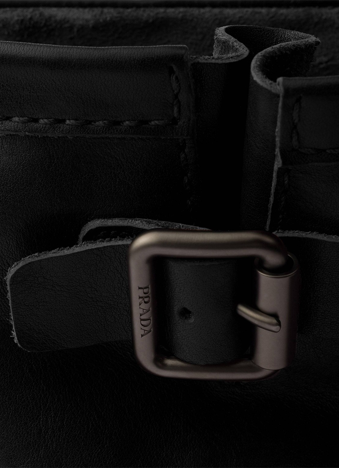 Prada Biker boot van kalfsleer - detail 6 zwart