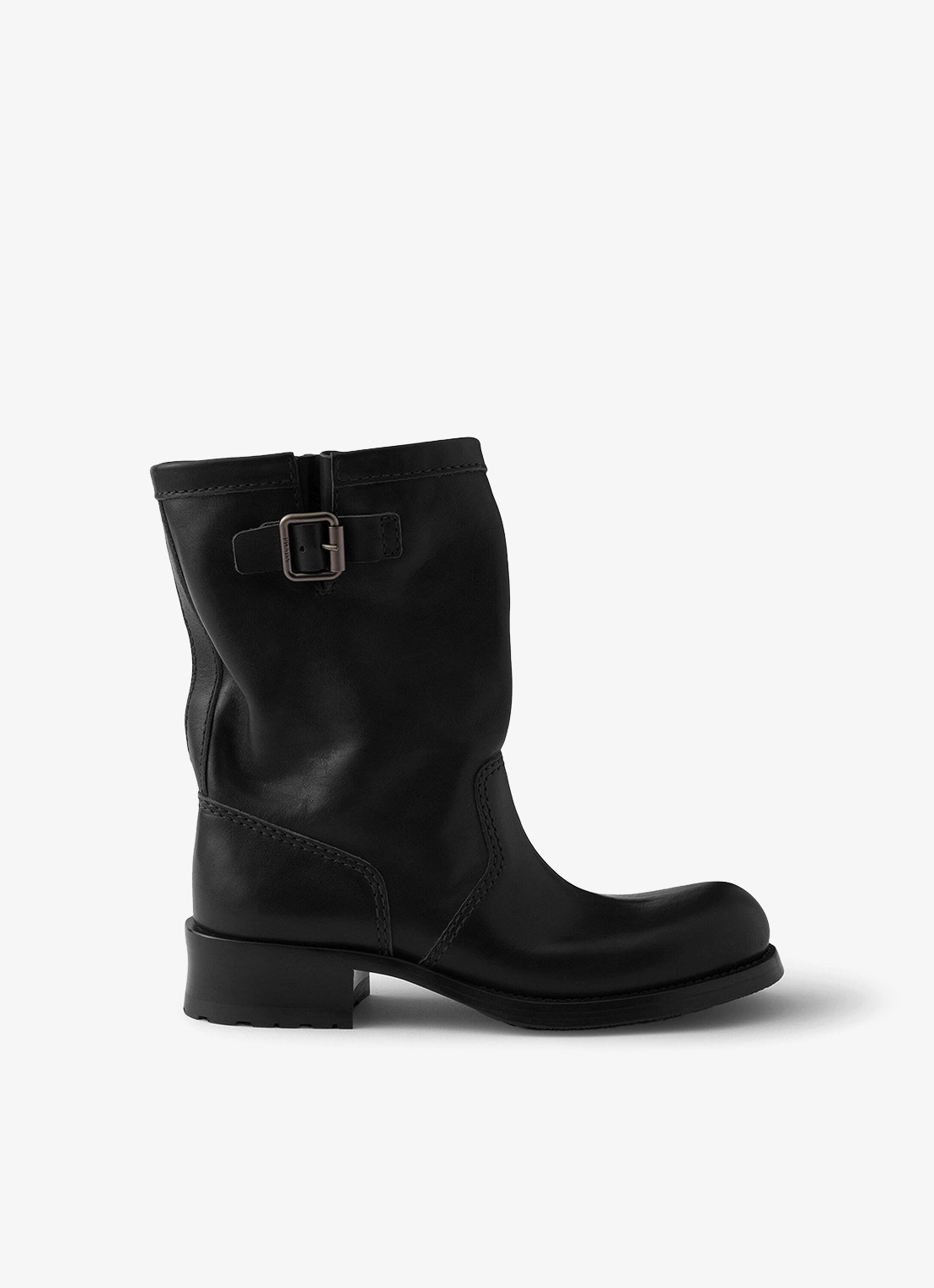 Prada Biker boot van kalfsleer - voorkant 2 zwart