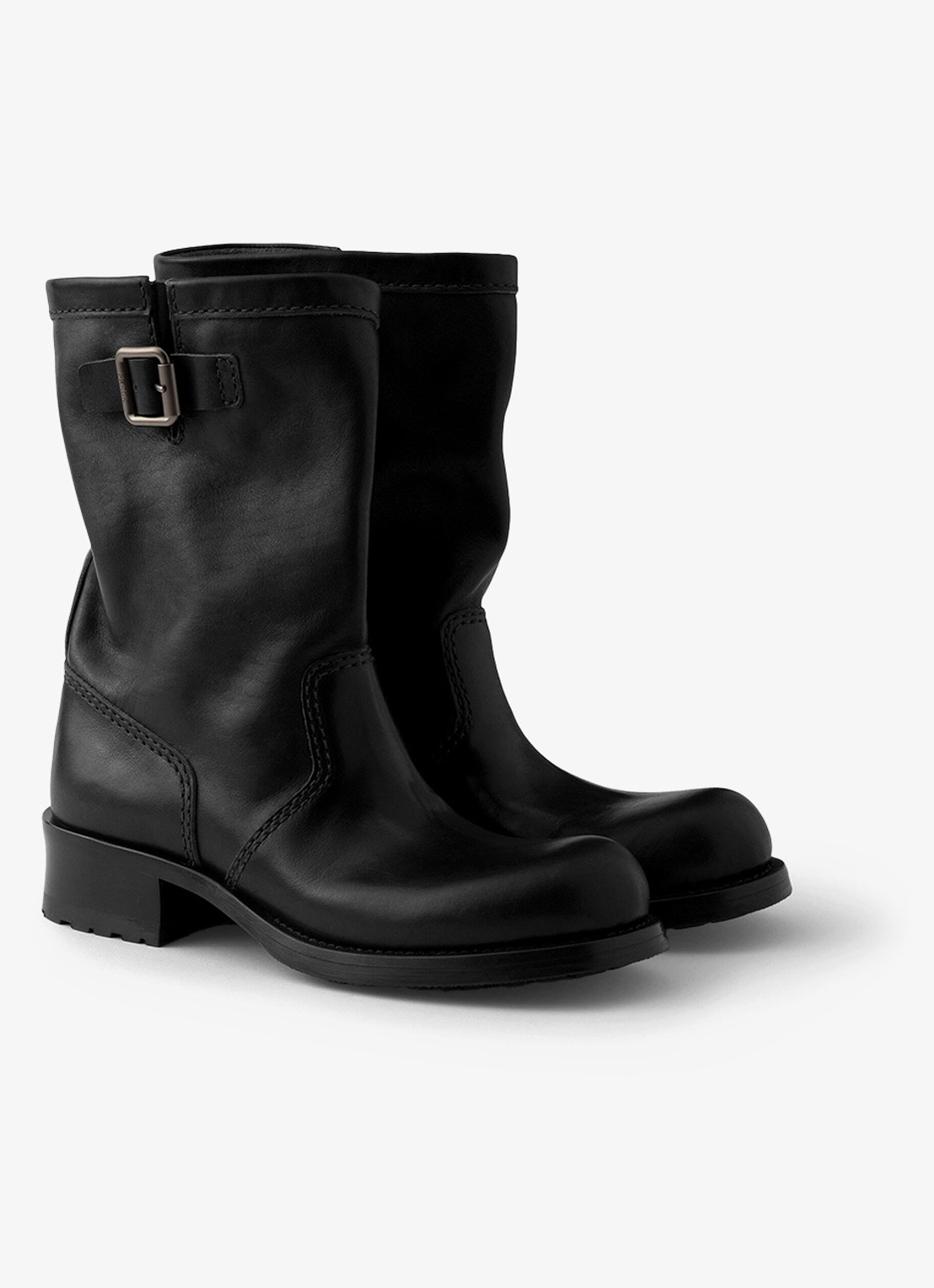 Prada Biker boot van kalfsleer - voorkant 3 zwart