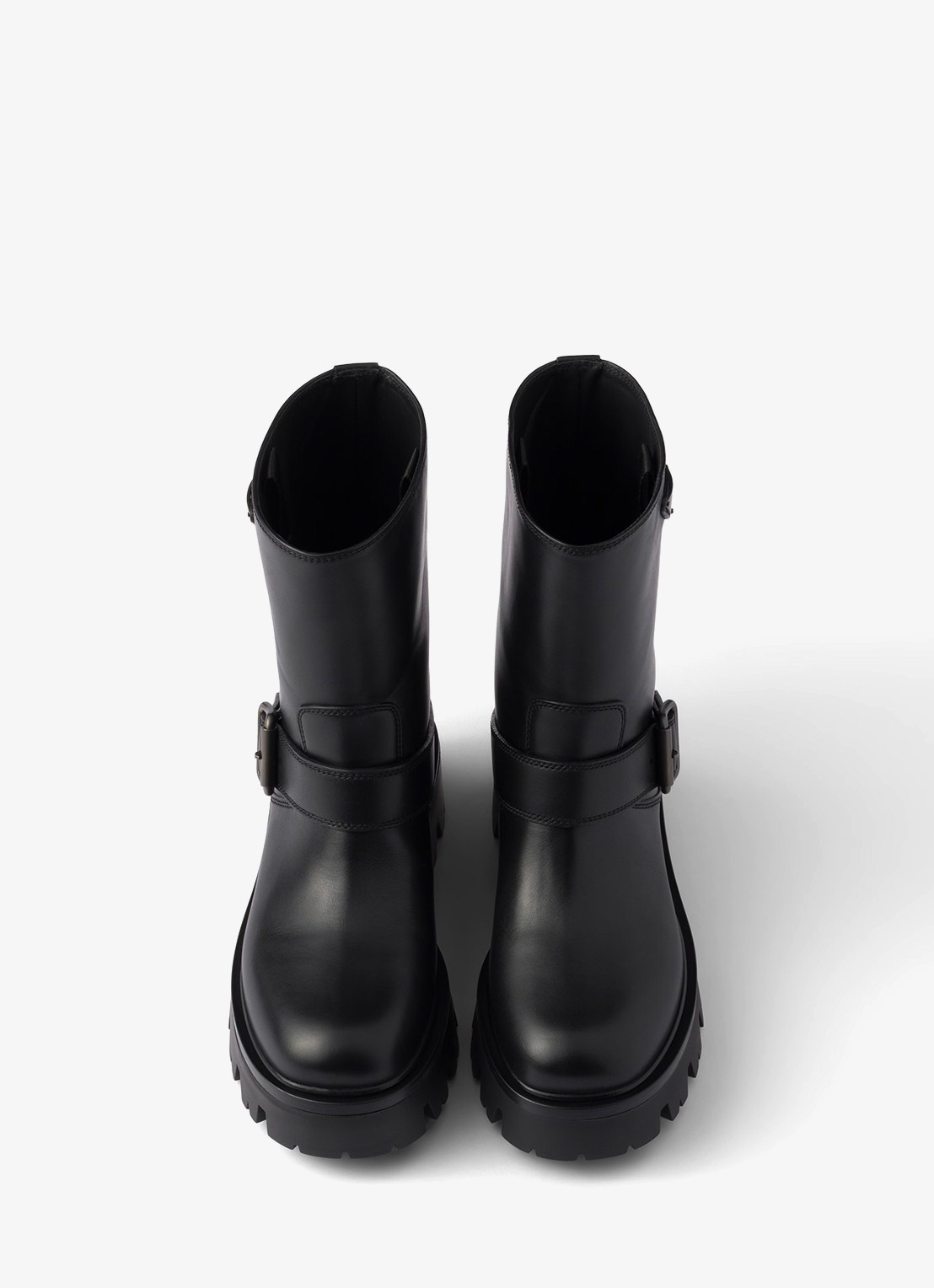 Prada Biker boot van leer - detail 2 zwart