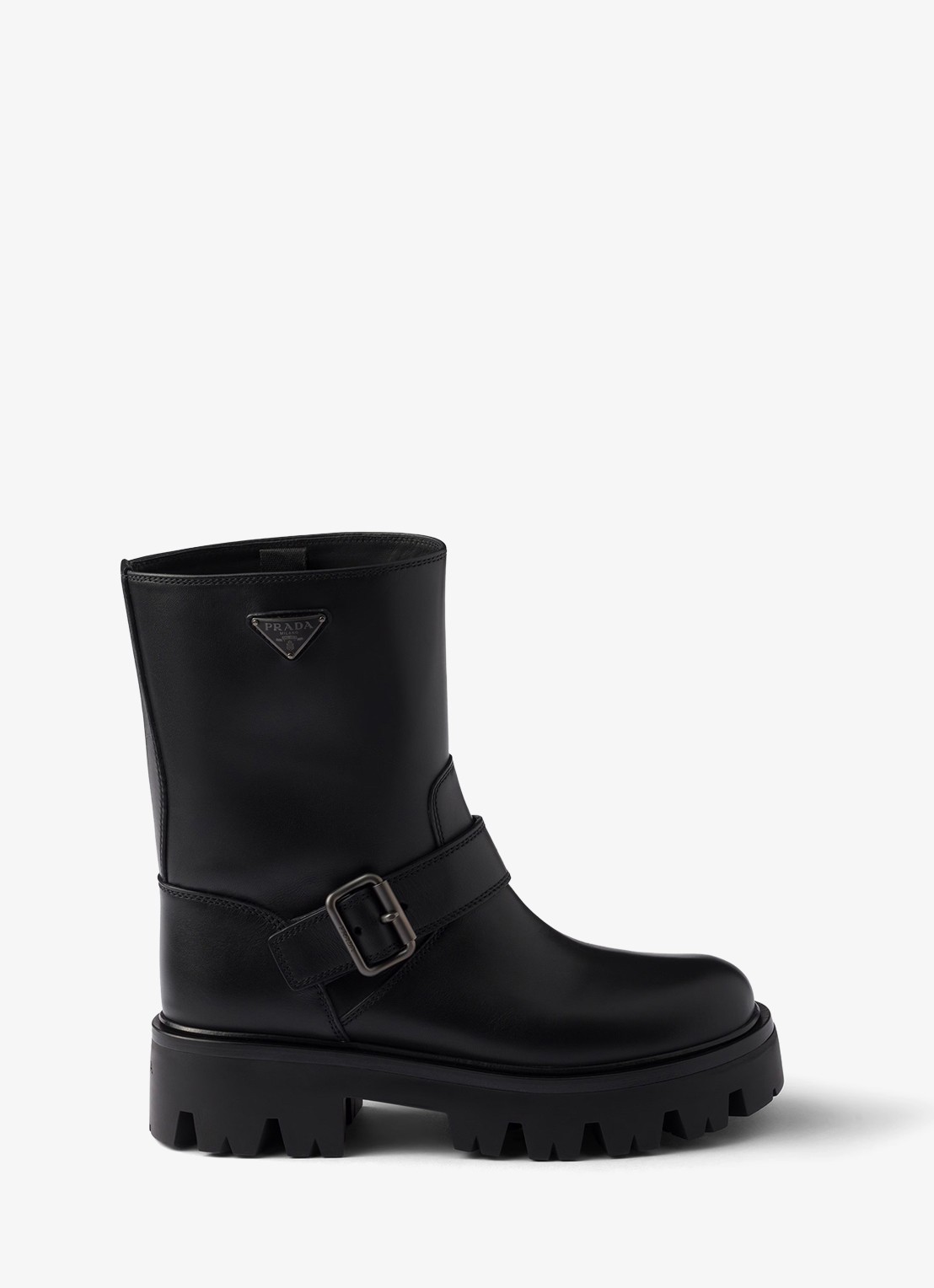 Prada Biker boot van leer - voorkant 4 zwart