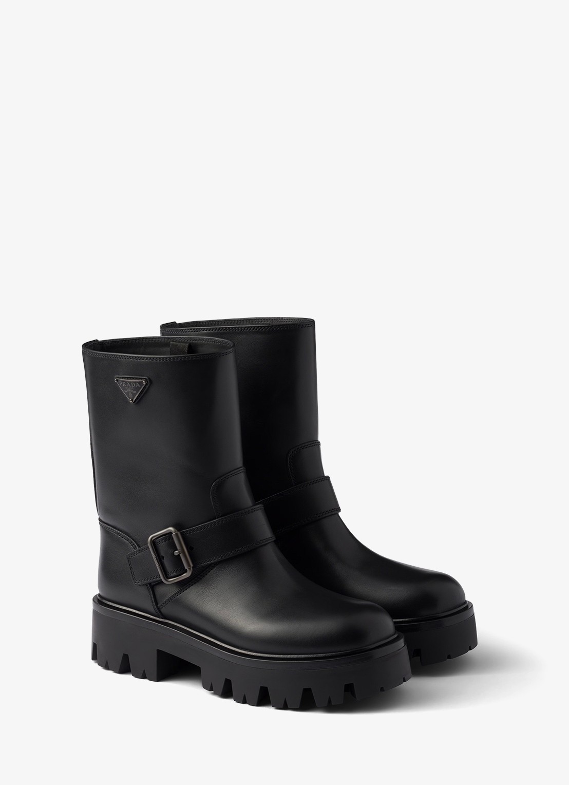 Prada Biker boot van leer - voorkant 5 zwart