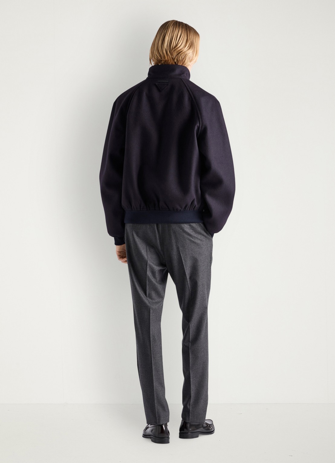Prada Bomberjack in kasjmierblend - achterkant 2 donkerblauw