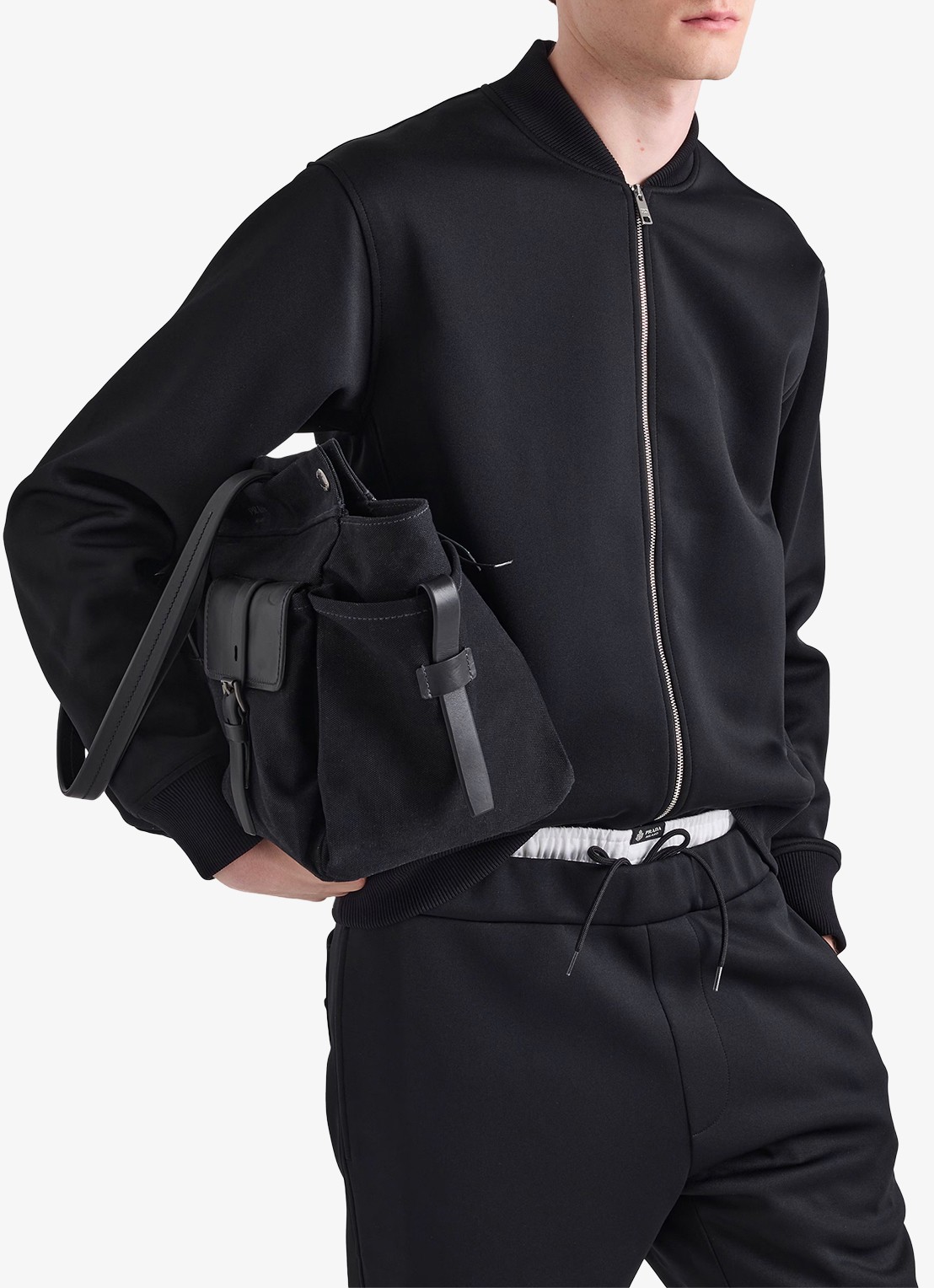 Prada Bomberjack met steekzakken - detail 3 zwart