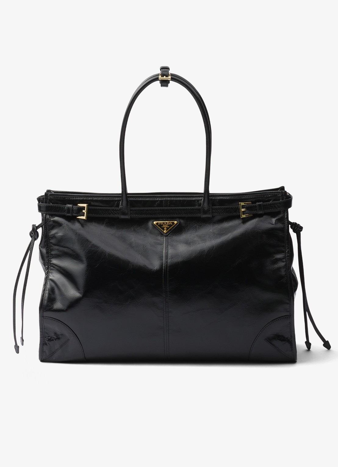 Prada Bonnie Extra-Large schoudertas van kalfsleer - voorkant zwart