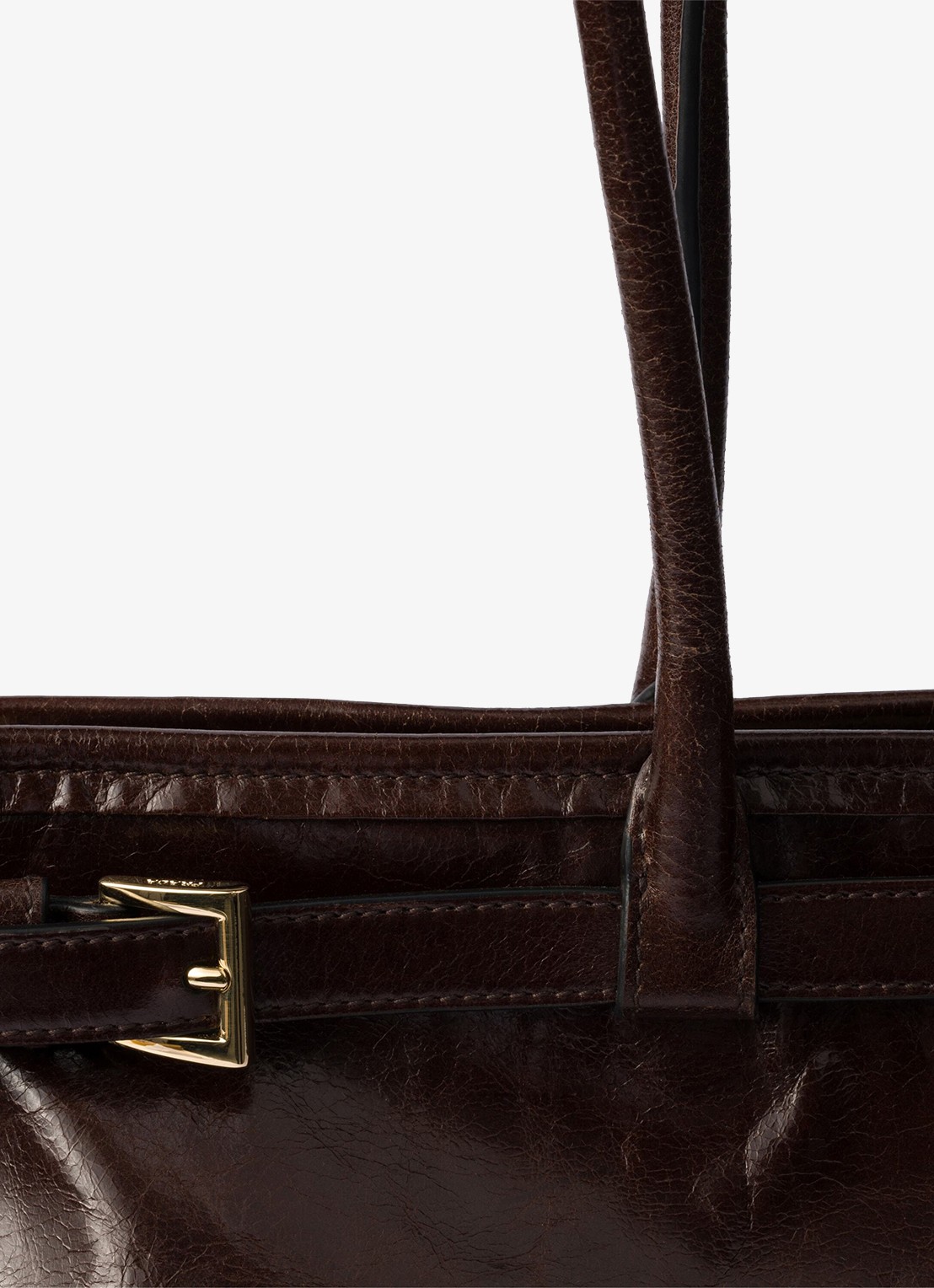 Prada Bonnie Extra-Large schoudertas van kalfsleer - detail 4 donkerbruin