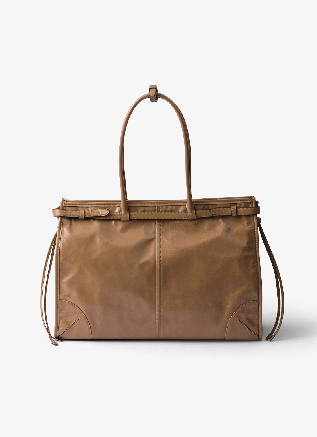 Prada Bonnie Extra-Large schoudertas van kalfsleer - achterkant 7 lichtbruin