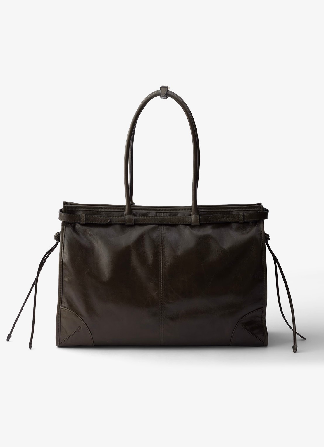 Prada Bonnie Extra-Large schoudertas van kalfsleer - achterkant 6 donkergroen