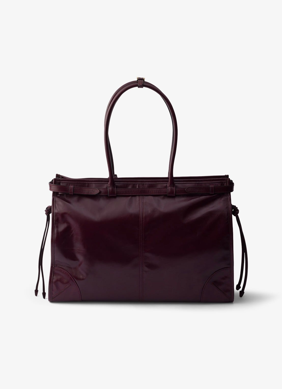Prada Bonnie Extra-Large schoudertas van kalfsleer - achterkant 7 bordeauxrood