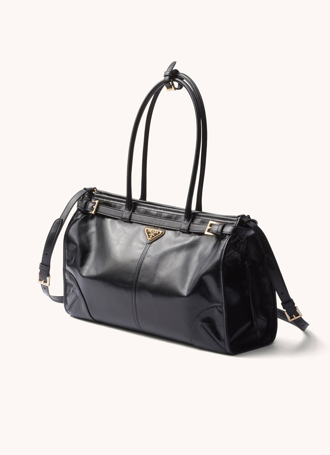 Prada Bonnie Large schoudertas van kalfsleer - achterkant zwart
