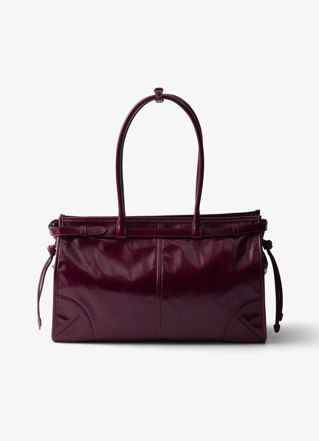 Prada Bonnie Large schoudertas van kalfsleer - achterkant bordeauxrood
