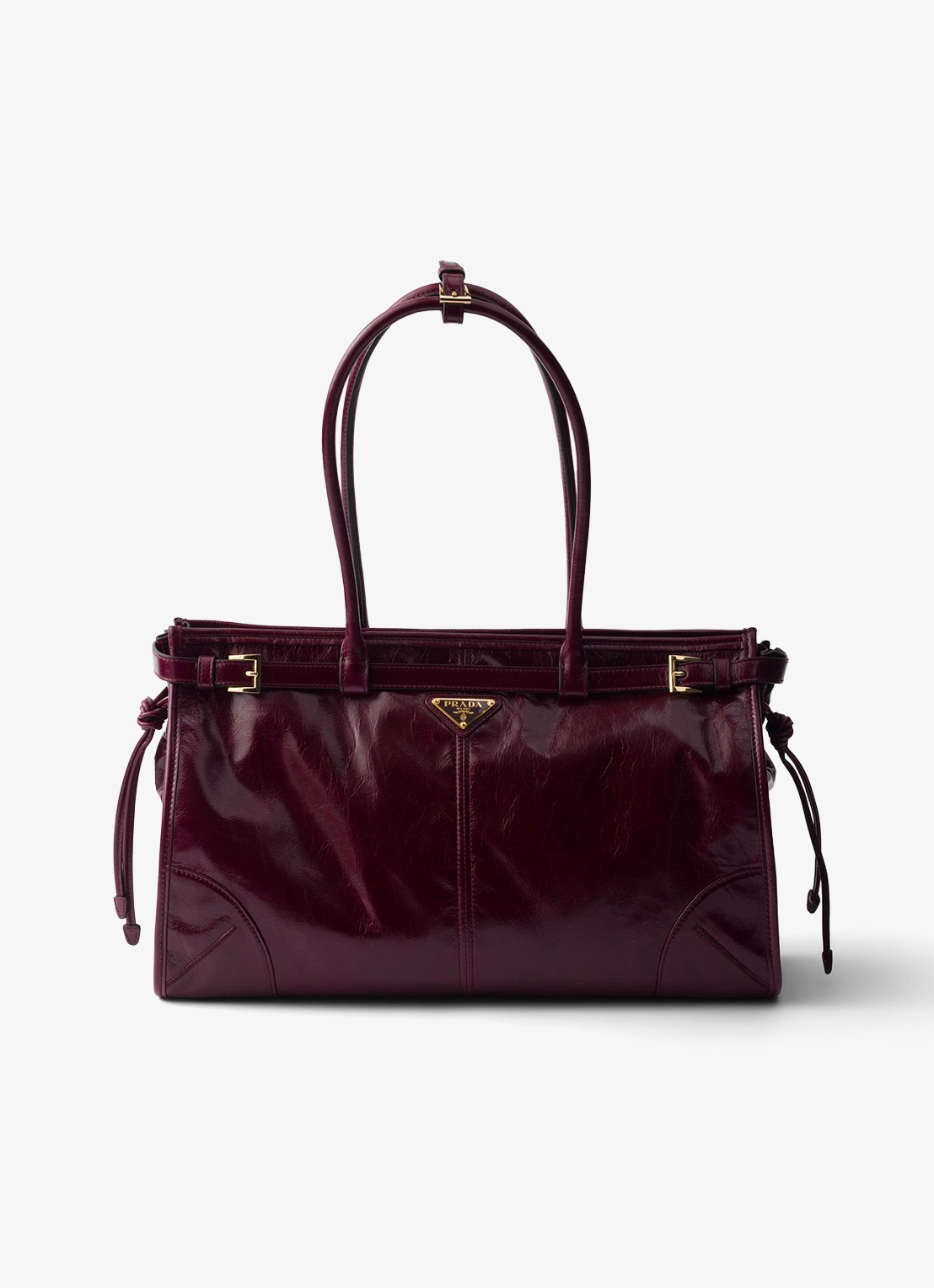 Prada Bonnie Large schoudertas van kalfsleer - voorkant 5 bordeauxrood