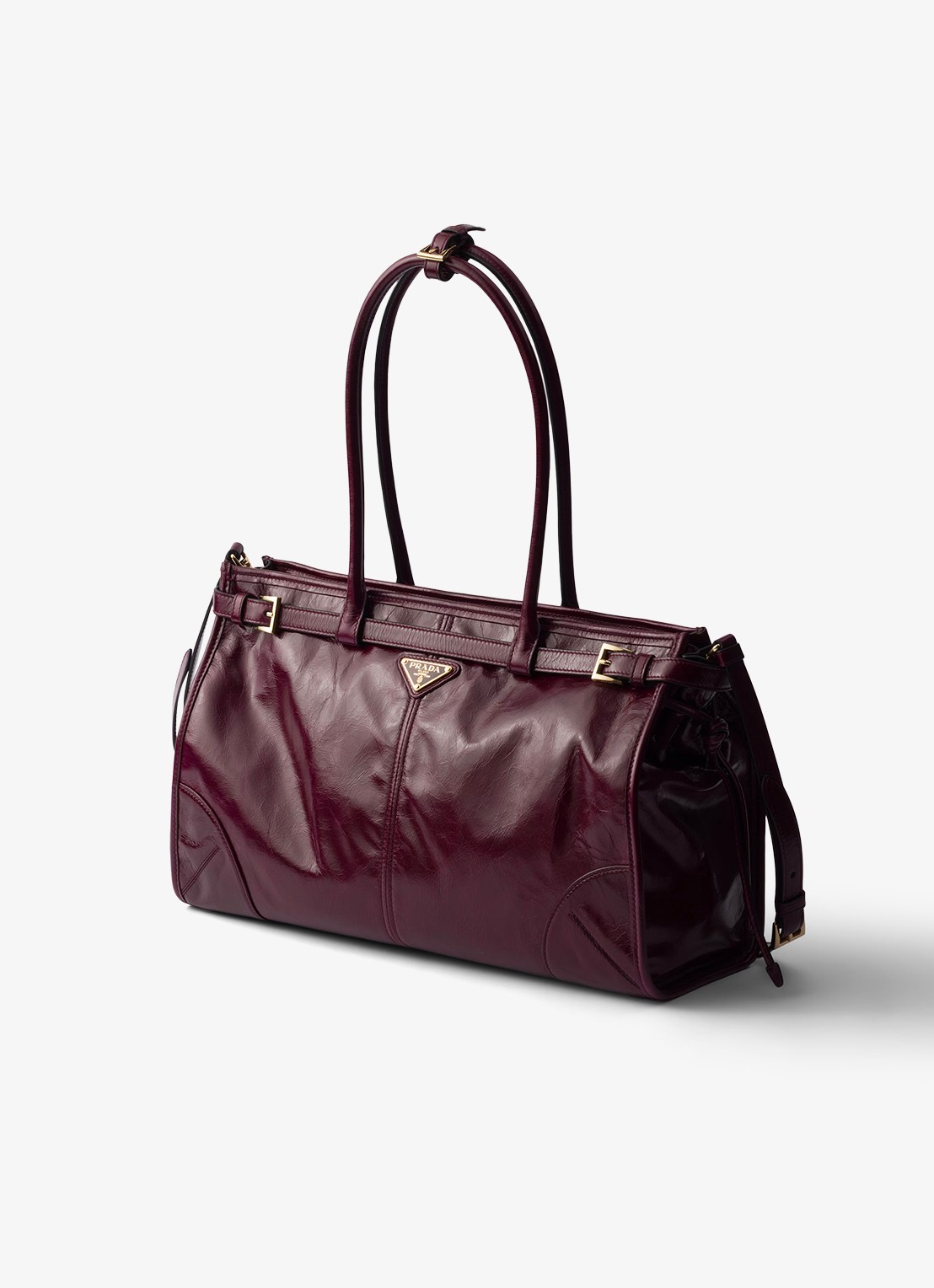 Prada Bonnie Large schoudertas van kalfsleer - voorkant 6 bordeauxrood