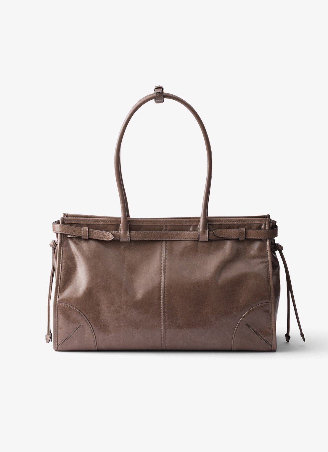 Prada Bonnie Large schoudertas van kalfsleer - achterkant 6 taupe