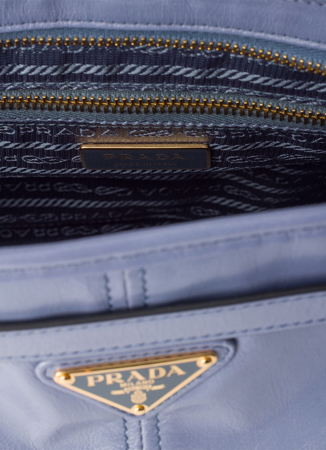 Prada Bonnie Large schoudertas van kalfsleer - detail 4 staalblauw