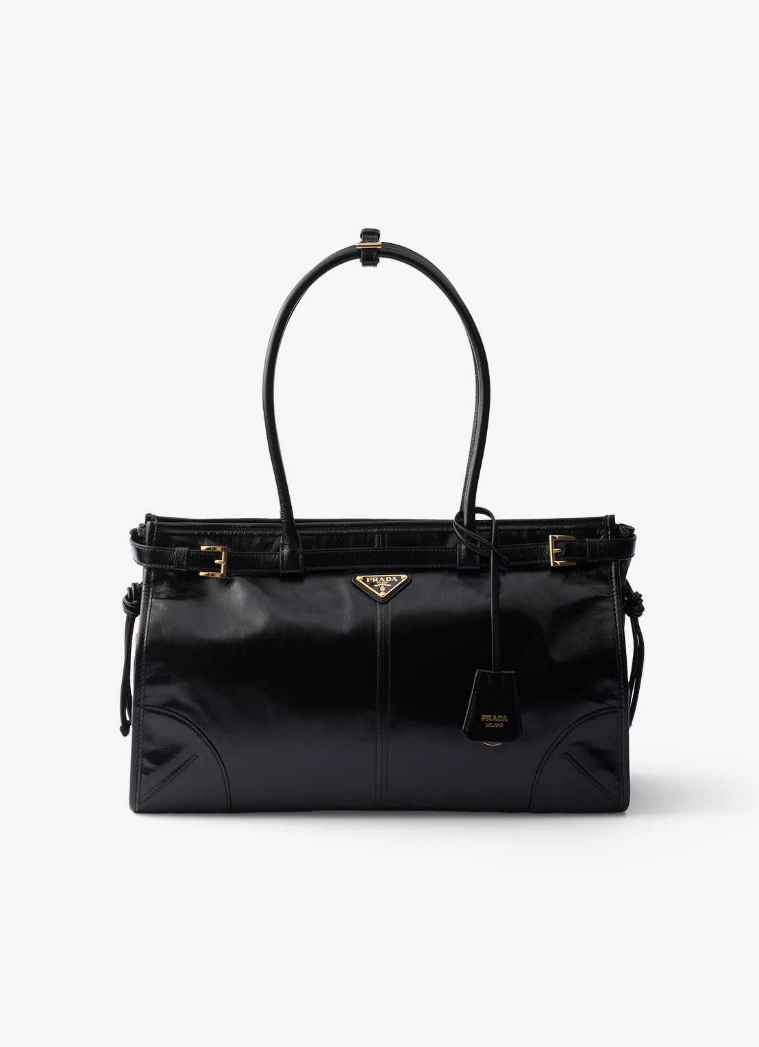 Prada Bonnie Large schoudertas van kalfsleer - voorkant 3 zwart