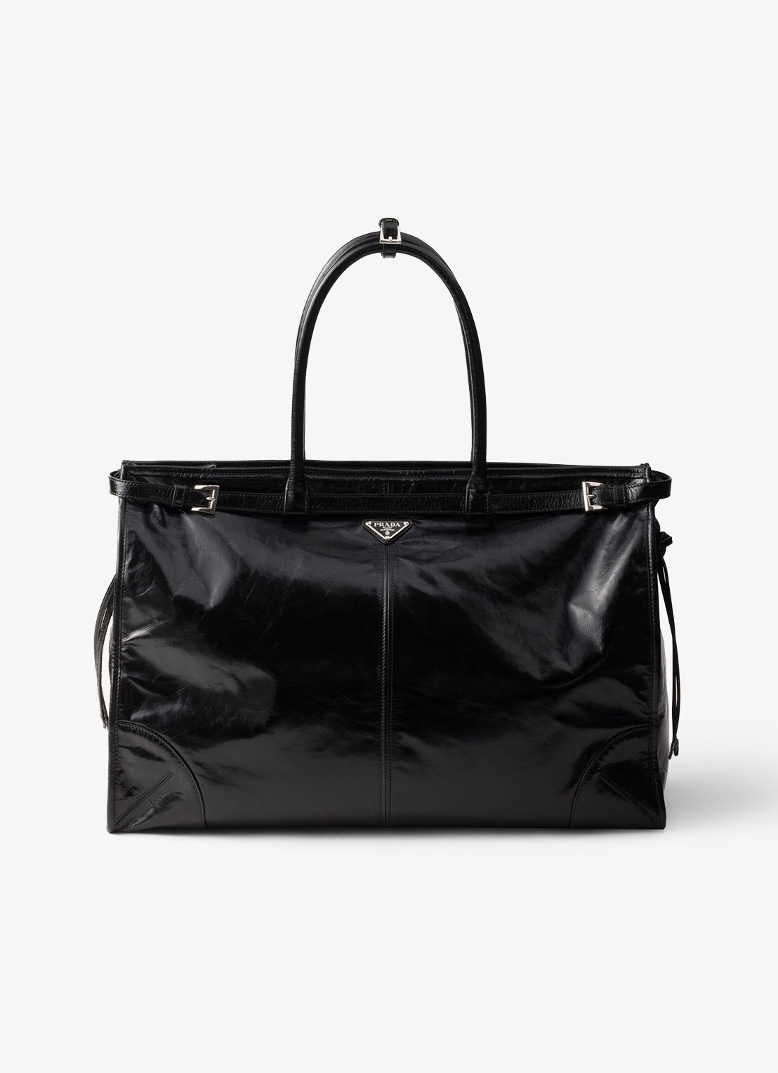 Prada Bonnie Large schoudertas van kalfsleer - voorkant zwart