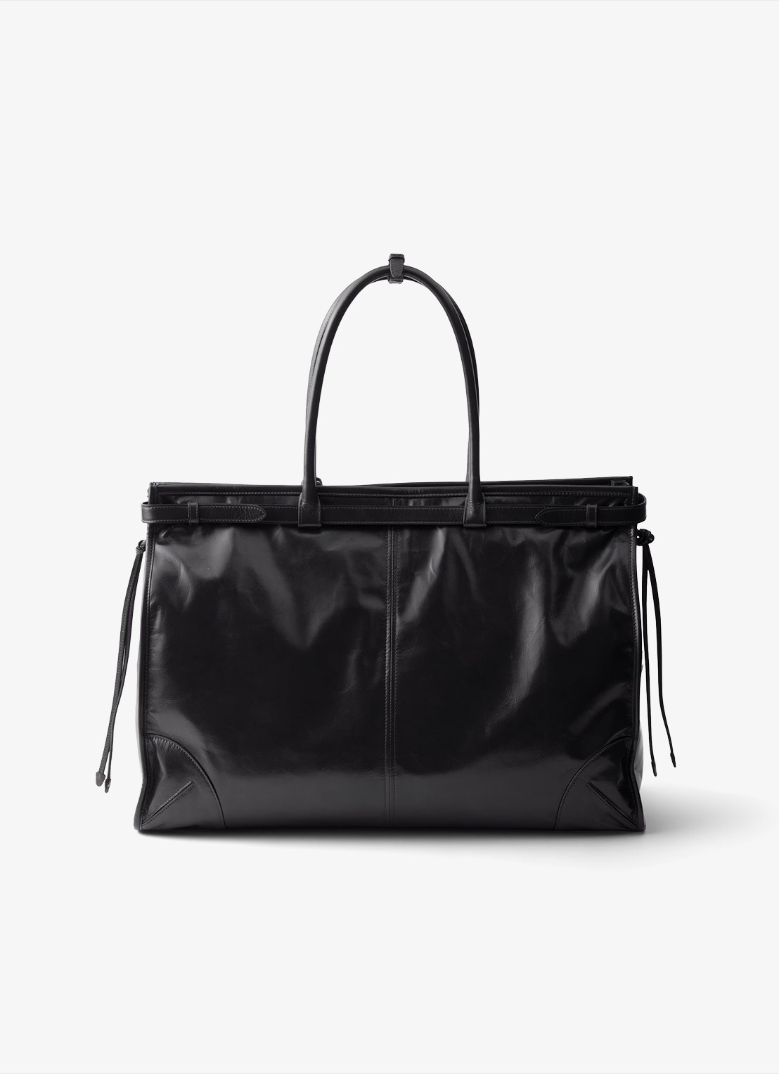 Prada Bonnie Large schoudertas van kalfsleer - achterkant diepzwart