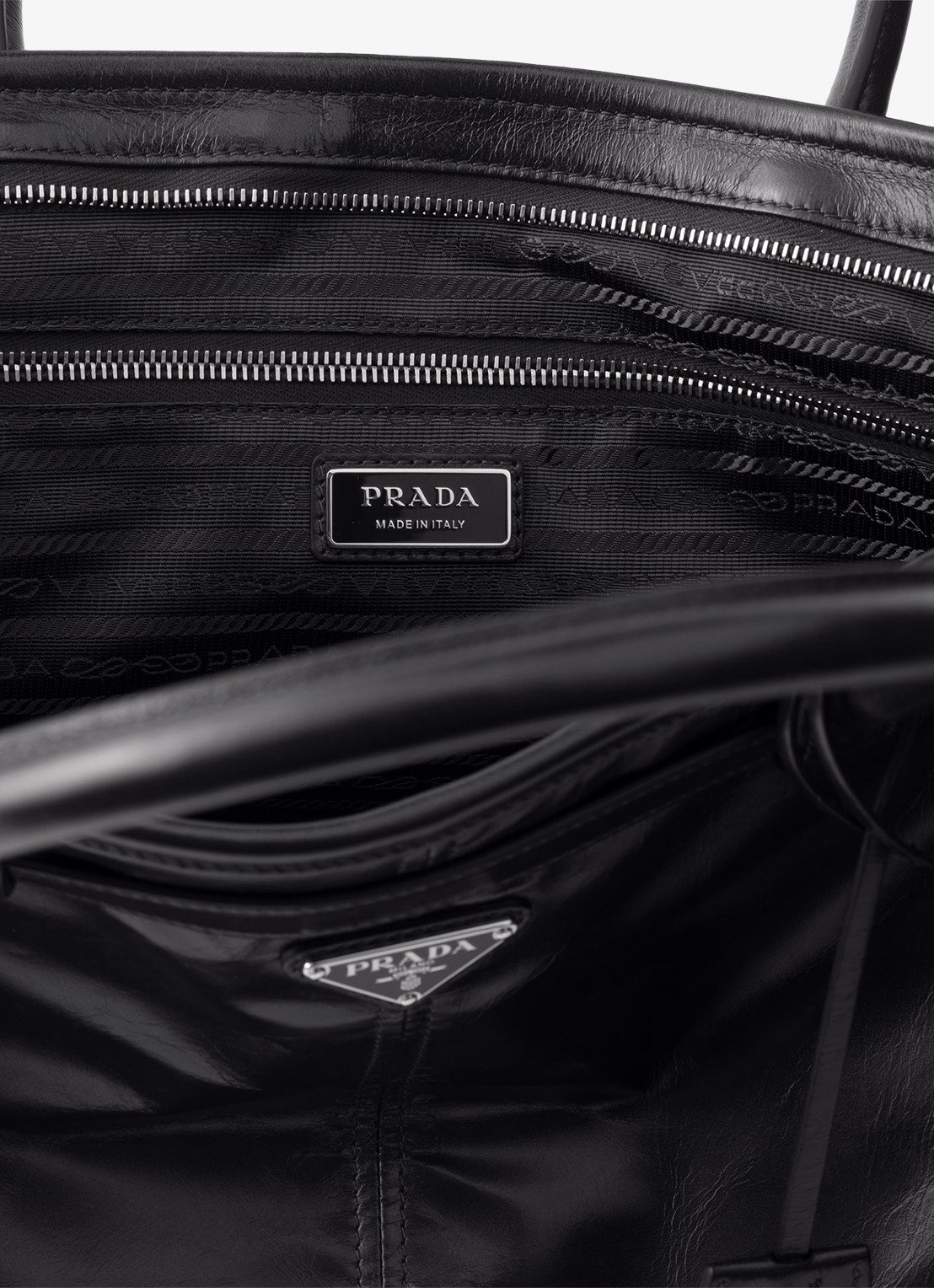 Prada Bonnie Large schoudertas van kalfsleer - detail 4 diepzwart
