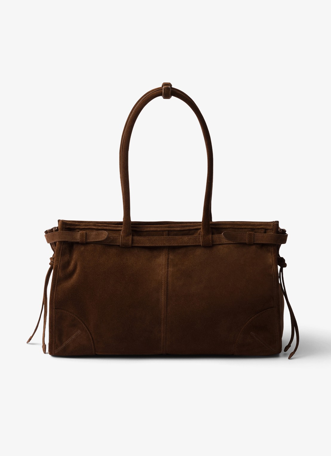 Prada Bonnie Large schoudertas van kalfssuède - achterkant 7 bruin