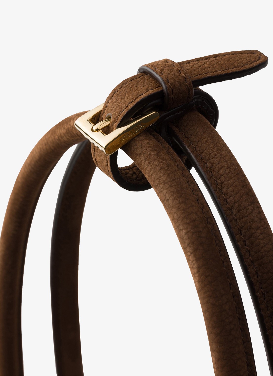 Prada Bonnie Large schoudertas van nubuck - detail 4 donkerbruin