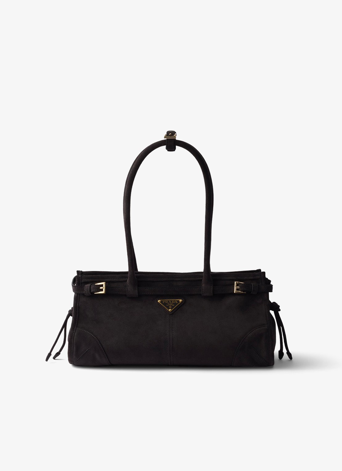 Prada Bonnie Medium handtas van kalfssuède - voorkant 5 taupe