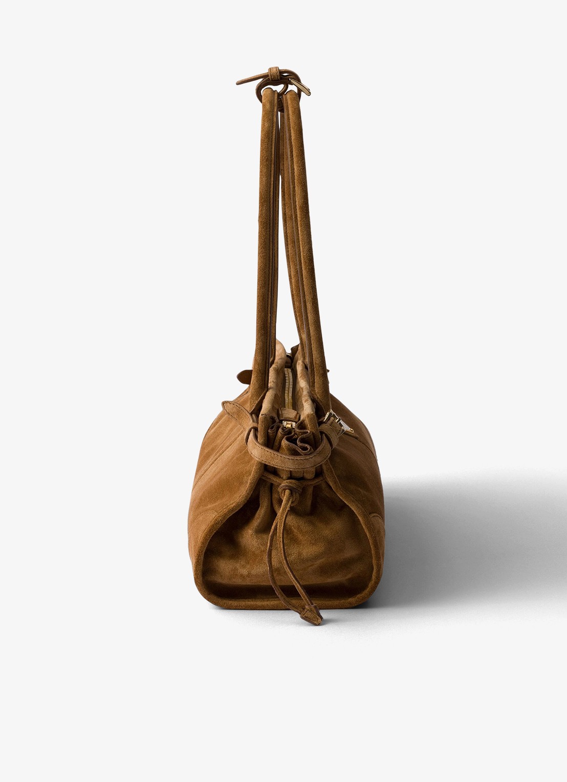 Prada Bonnie Medium handtas van kalfssuède - detail 3 bruin