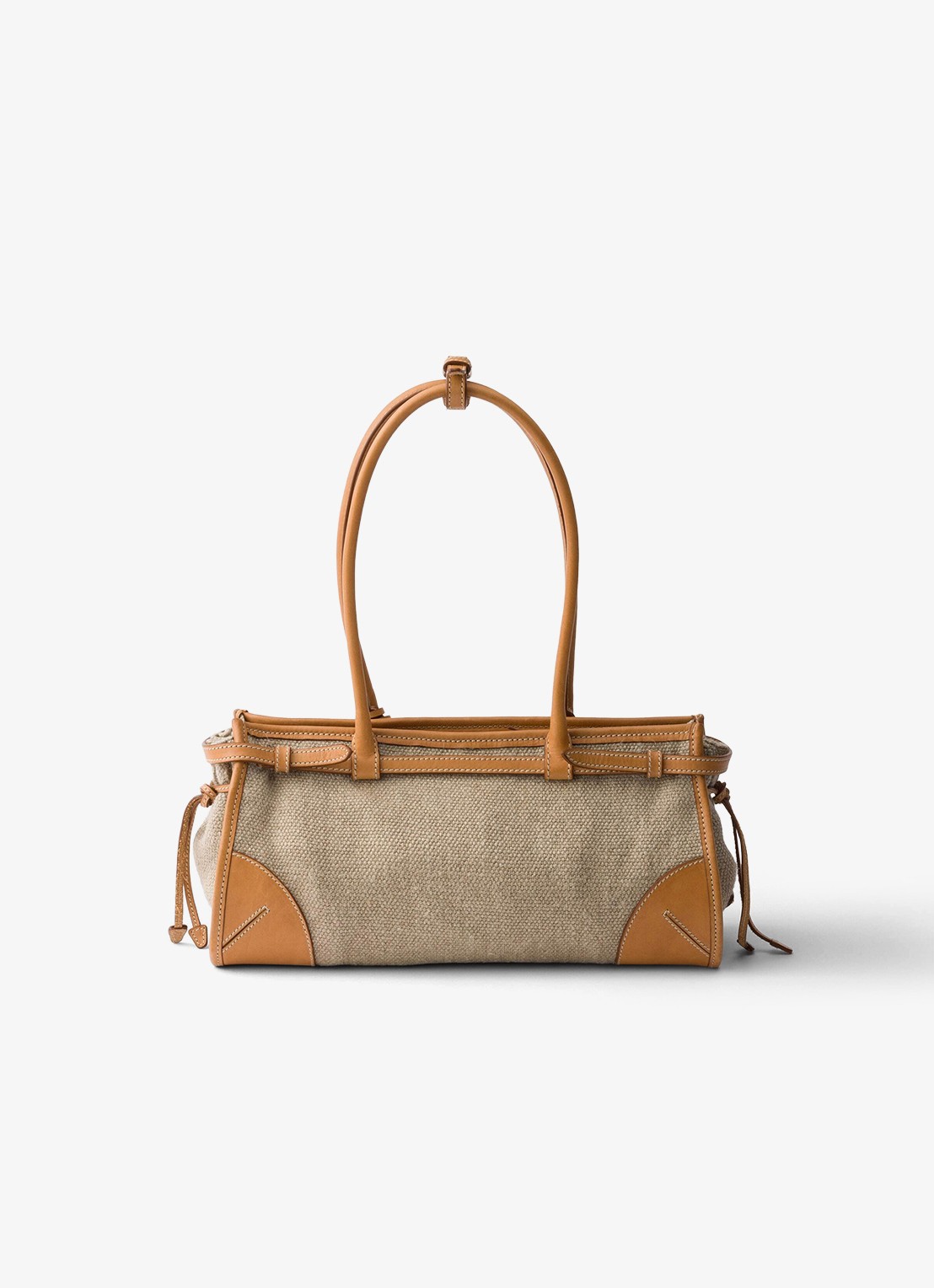 Prada Bonnie Medium schoudertas met leren details - achterkant 3 camel